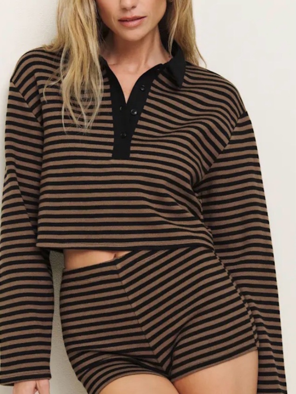 reformation Anna Rugby Shirt s